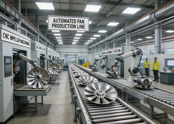 Panasonic fan manufacturing facility with automated production line